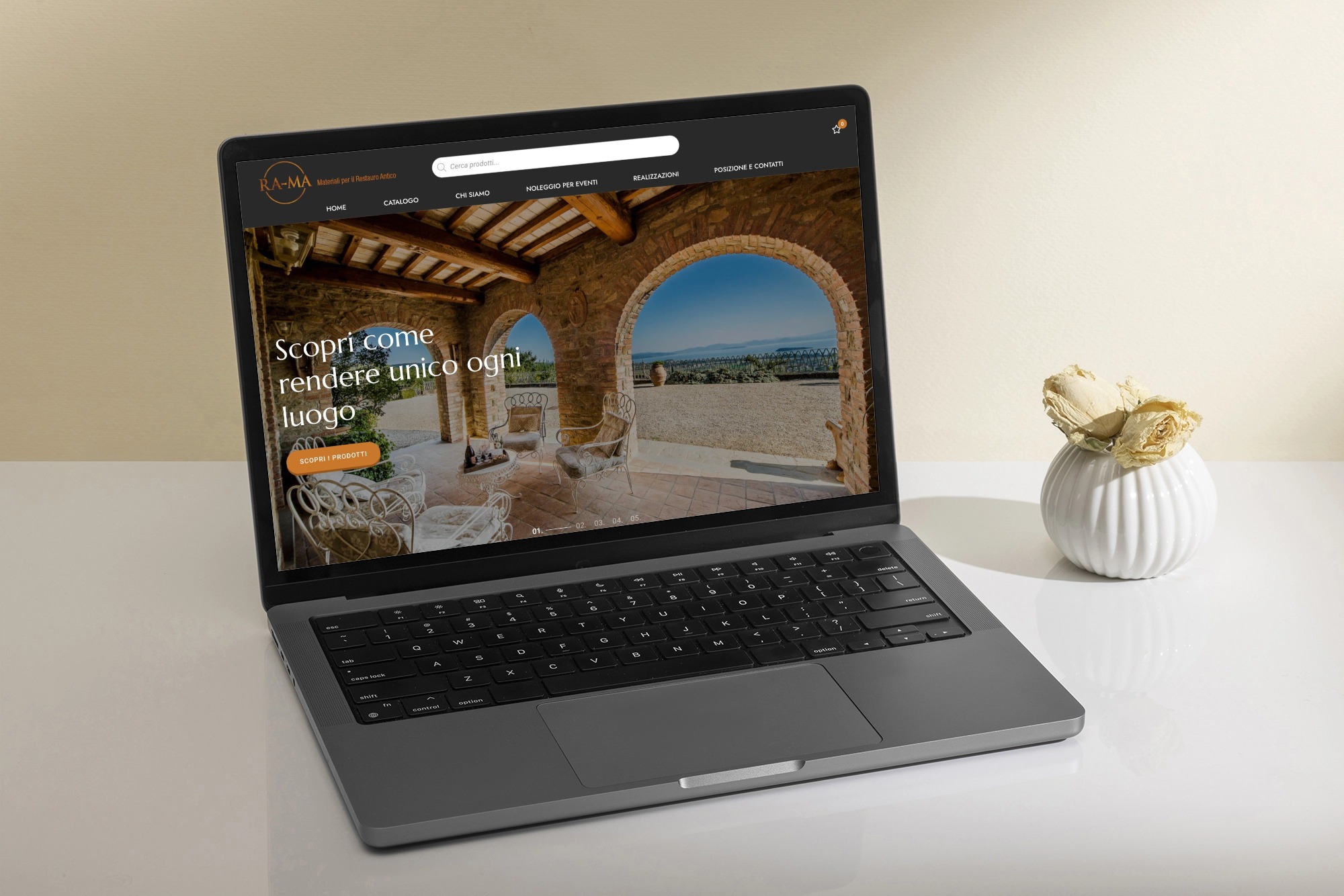 Still life of technology device with minimal display mockup