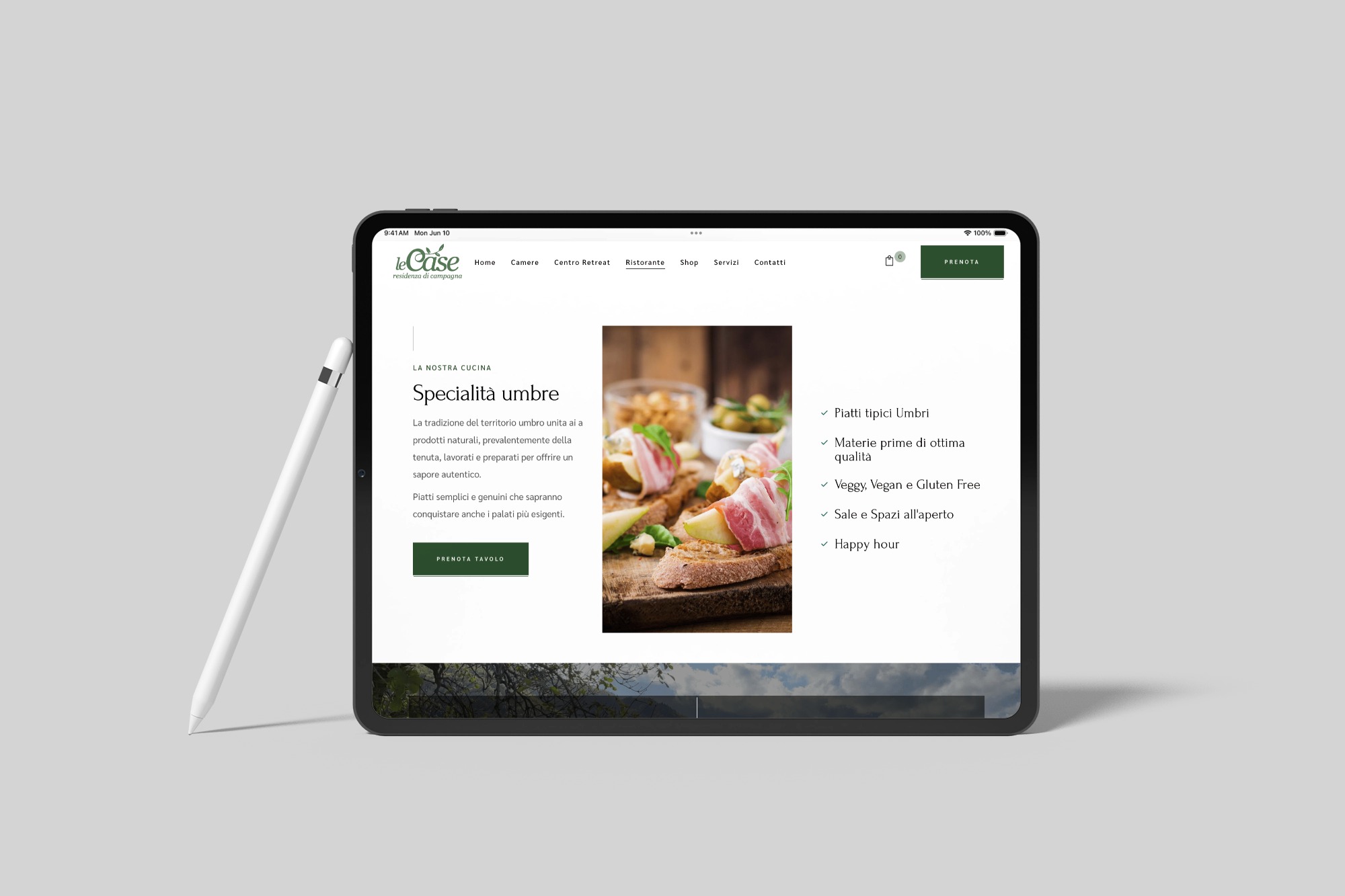 Tablet screen mockup